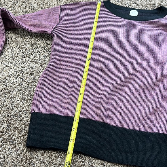 Roan + Ryan Evereve Black/Lilac Harper Pullover Striped Sweater Medium - Picture 12 of 13